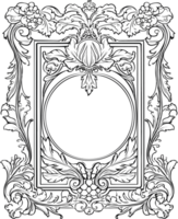 vintage vector frame  in victorian style  AI Generative png