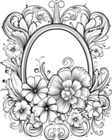 vintage vector frame  in victorian style  AI Generative png