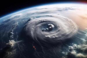 planeta tierra durante un huracán, un maravilloso ver de de la naturaleza furia, generativo ai foto