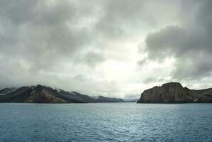 Antarctic mountainous landscape, Deception Island photo