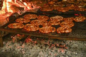 Grilled pig chorizo, La Pampa, Argentina photo