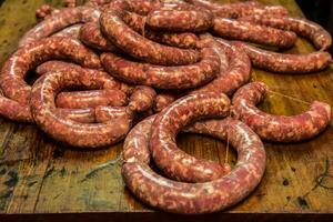 Homemade sausages, traditional cuisine, Argentina photo