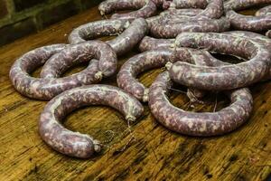 Homemade sausages, traditional cuisine, Argentina photo