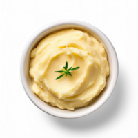 Mashed potatoes top view isolated on transparent background png