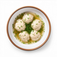 Matzo ball soup isolated on transparent background png