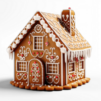 Gingerbread house isolated on transparent background png