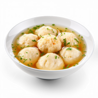 Matzo ball soup isolated on transparent background png