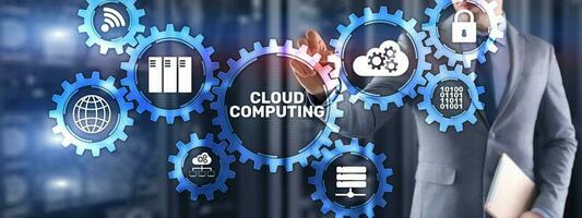 Cloud computing data storage software infrastructure. Mixed media photo
