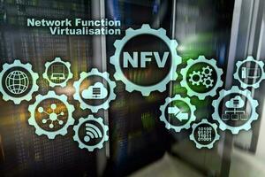 NFV Network Function Virtualization. Architecture Technologies Virtual Machines Concept photo