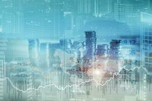 Mixed Media Finance Background. Economy trends concept photo