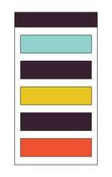 Color palette flat line color isolated vector object. Editable clip art image on white background. Simple outline cartoon spot illustration for web design