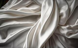 White satin fabric background. AI, photo