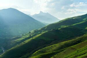 Majestic mountain scenery in the North West Vietnam. photo