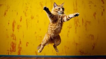 AI Generated Persian Cat Jumping photo