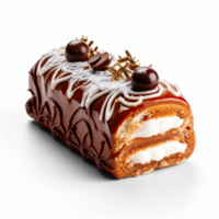 Buche de Noel Weihnachten Log Kuchen isoliert auf transparent Hintergrund png