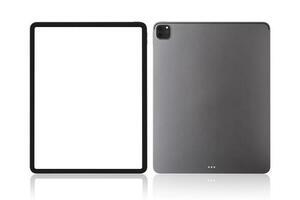 Real Tablet mockup with blank screen, device screen mockup Isolated on white background. photo