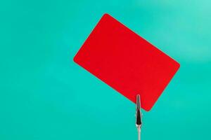 blank red card space for sale promotion text for member or sport referee penalty concept photo