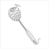 continuous line drawing of egg beater vector