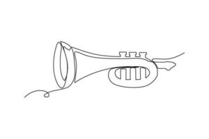 continuous line trumpet vector illustration