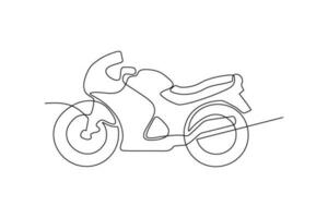 continuous line art motorcycle illustration vector