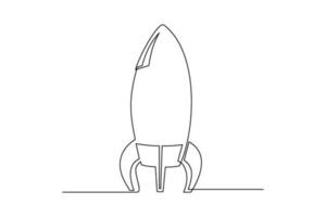 rocket continuous line art drawing vector