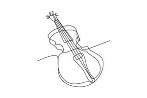 continuous line violin vector illustration