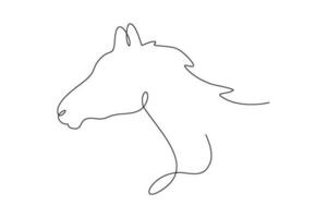 continuous line horse head vector illustration