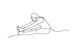 yoga gimnástico mujer línea vector ilustración diseño
