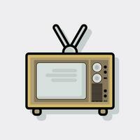 vintage television flat icon logo design vector