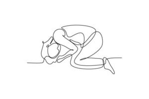continuous line illustration of woman sleeping vector