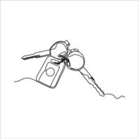 continuous line drawing of motorcycle ignition key vector