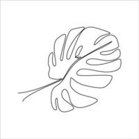 continuous line drawing of perforated leaves vector