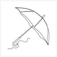 continuous line drawing of rain umbrella vector