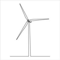 windmill continuous line drawing vector