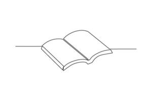 continuous line art drawing of a book vector