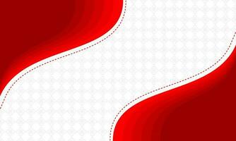 Wavy red and white background with pattern vector