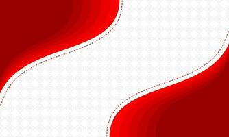 Wavy red and white background with pattern vector