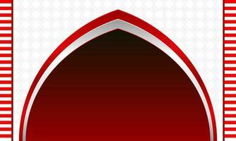 Red and white background with gate and pattern vector