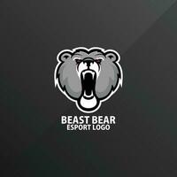 beast bear angry logo design mascot vector