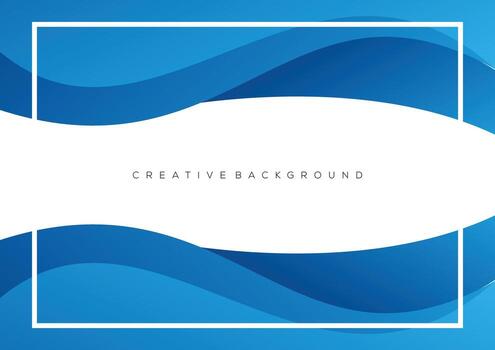 blue wave abstract frame background design gradient color vector