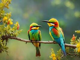 A Colorful bird in forest photo
