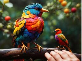 A Colorful bird in forest photo