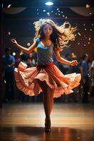 beautiful girl dancing photo