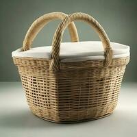 Wicker basket ai generate photo