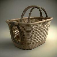 Wicker basket ai generate photo