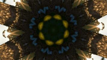 3d Kaleidoskop mandala, abstrakt Hintergrund, schön Kunst bunt Muster, 3d Animation visuell Energie, 3d mandala, Muster Video, nahtlos vj Schleife, bunt Animation Muster Hintergrund 4k Video