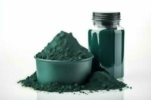 Spirulina powder. Generate Ai photo