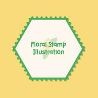 Simple floral polygonal postal stamp vector illustration