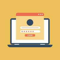 Login authorization user account flat concept design vector