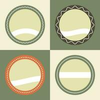 Set of abstract vintage circle shape vector illustrations